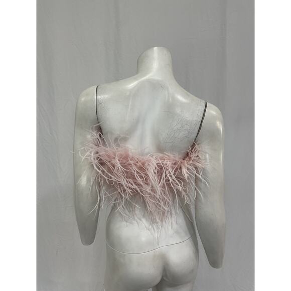 Lamarque 'Zaina' Pink Turkey Feathers Top Size XS - Picture 3 of 5